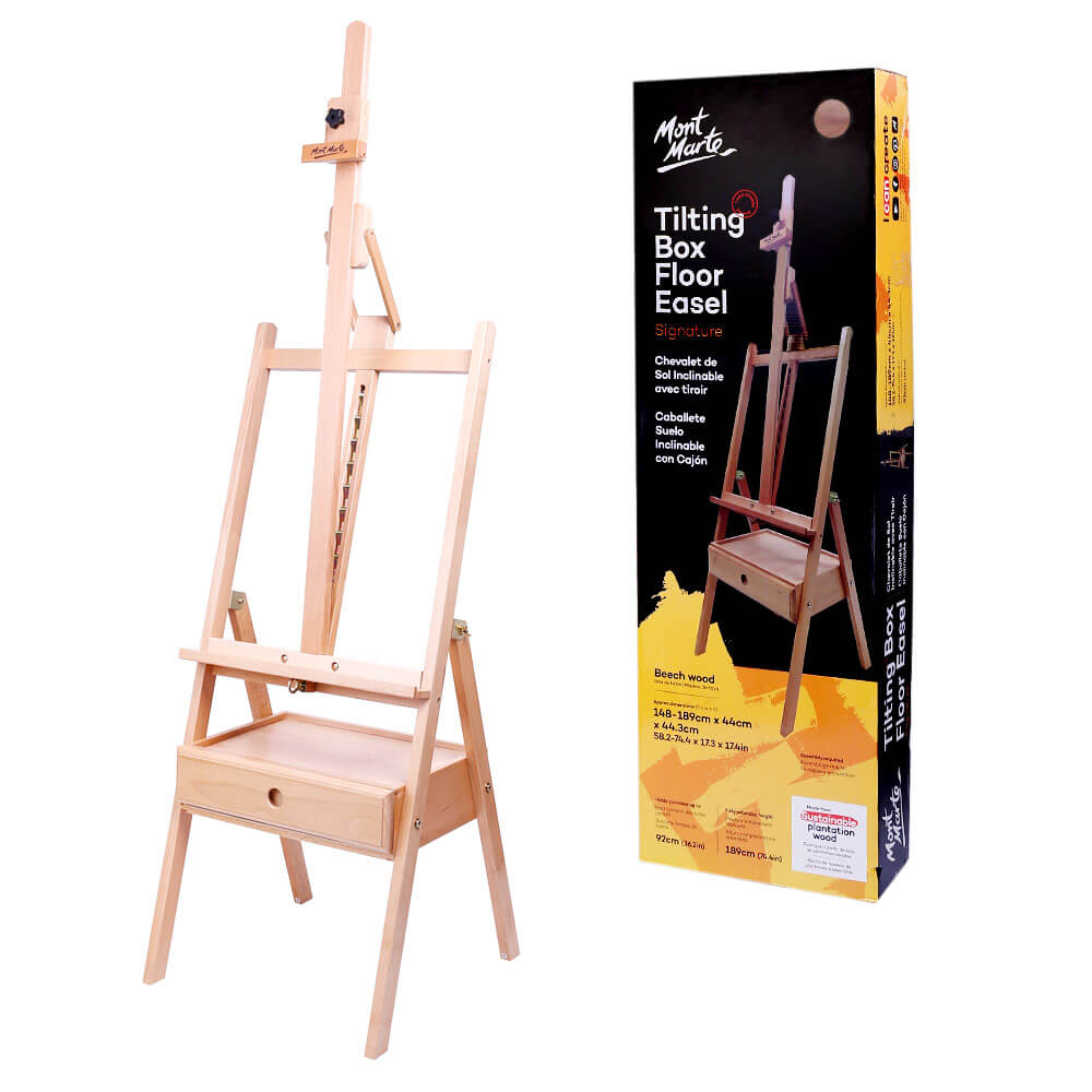 Mont Marte Tilting Box Floor Easel Beech image 4