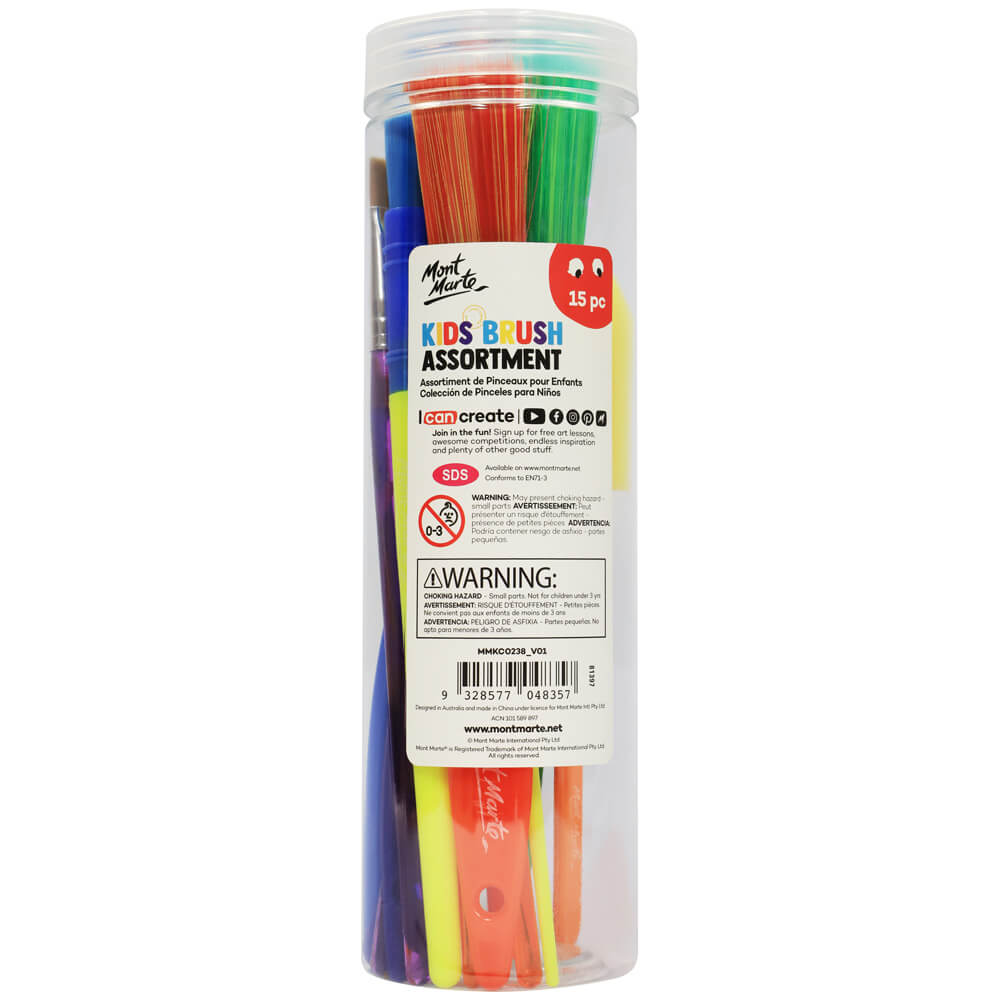 Mont Marte Kids Cylinder Brush Assortment 15pc image 4