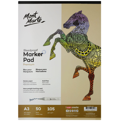 Mont Marte Bleedproof Marker Pad 105gsm 50 sheets image 8