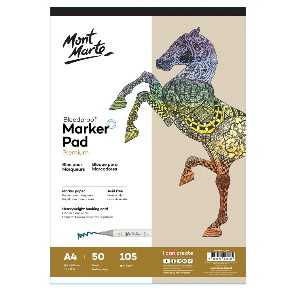 Mont Marte Bleedproof Marker Pad 105gsm 50 sheets image 5