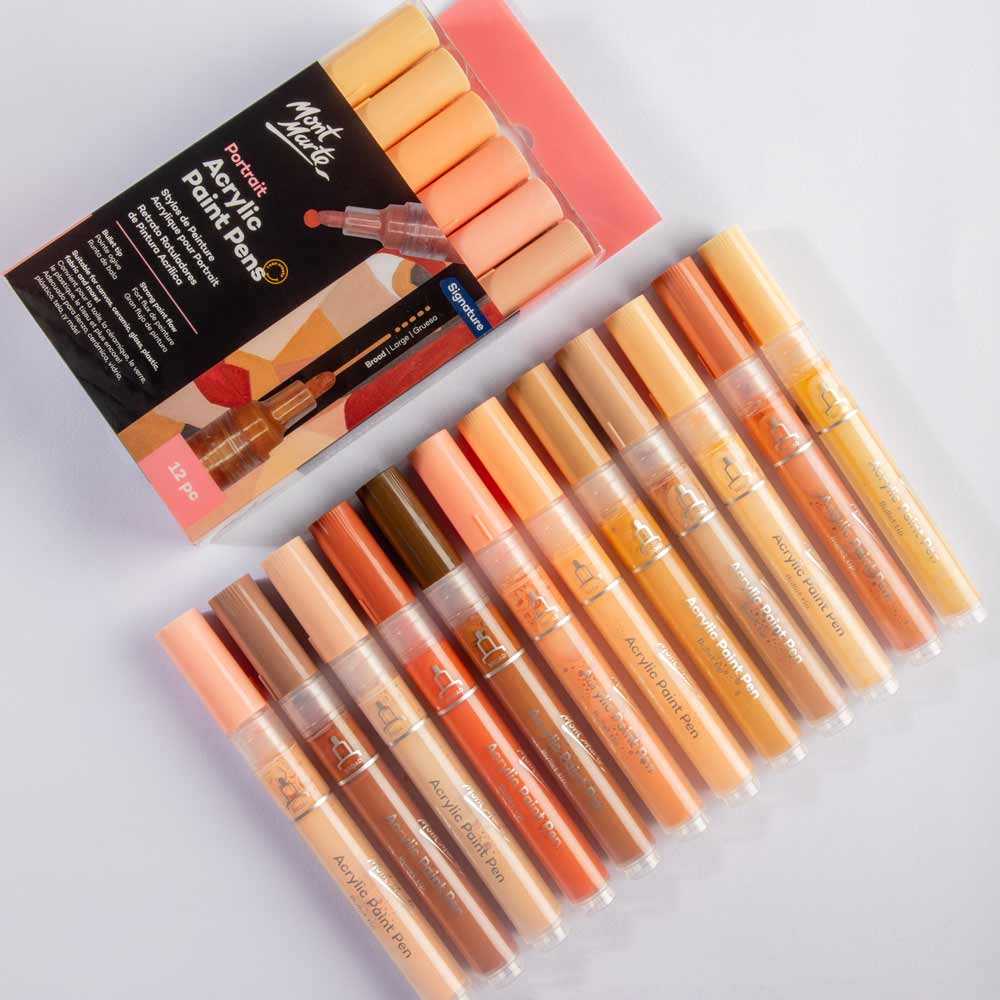 Mont Marte Acrylic Paint Pens Broad Tip 12pc - Portrait image 10