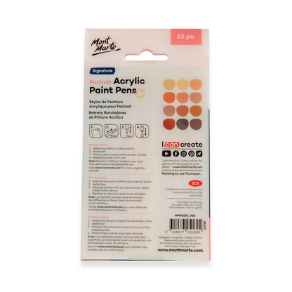 Mont Marte Acrylic Paint Pens Broad Tip 12pc - Portrait image 7