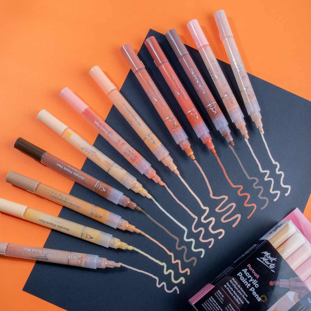 Mont Marte Acrylic Paint Pens Broad Tip 12pc - Portrait image 11