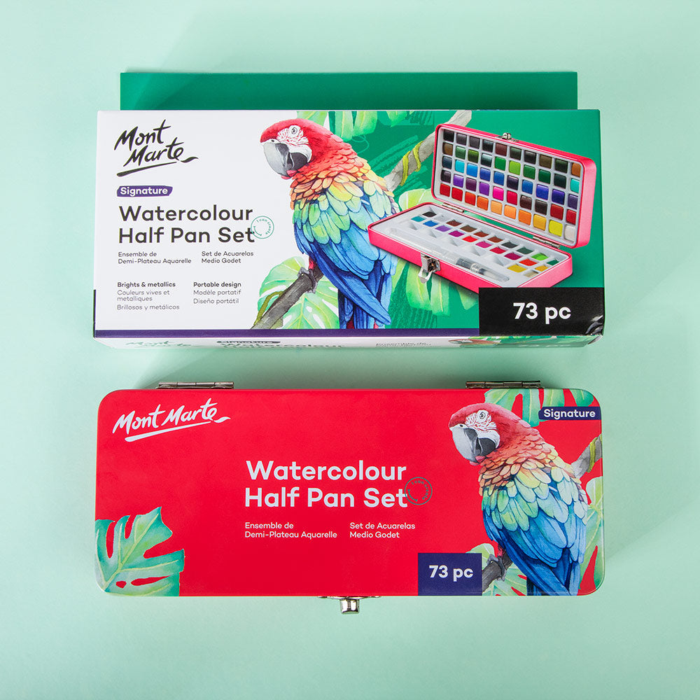 Mont Marte Watercolour Half Pan Set 73pc in Tin image 6