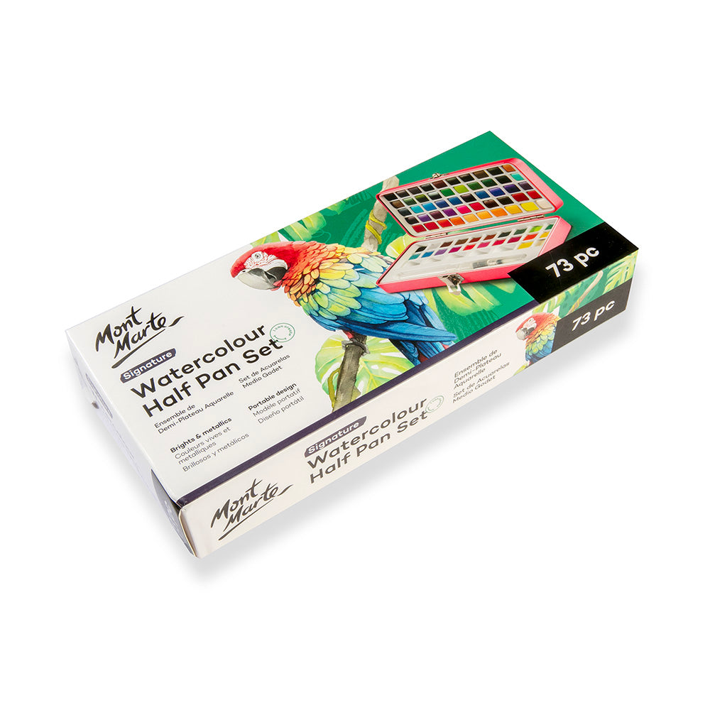 Mont Marte Watercolour Half Pan Set 73pc in Tin image 8