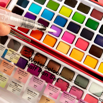 Mont Marte Watercolour Half Pan Set 73pc in Tin image 4
