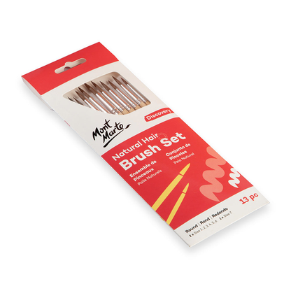 Mont Marte Natural Hair Round Brush Set 13pc image 8