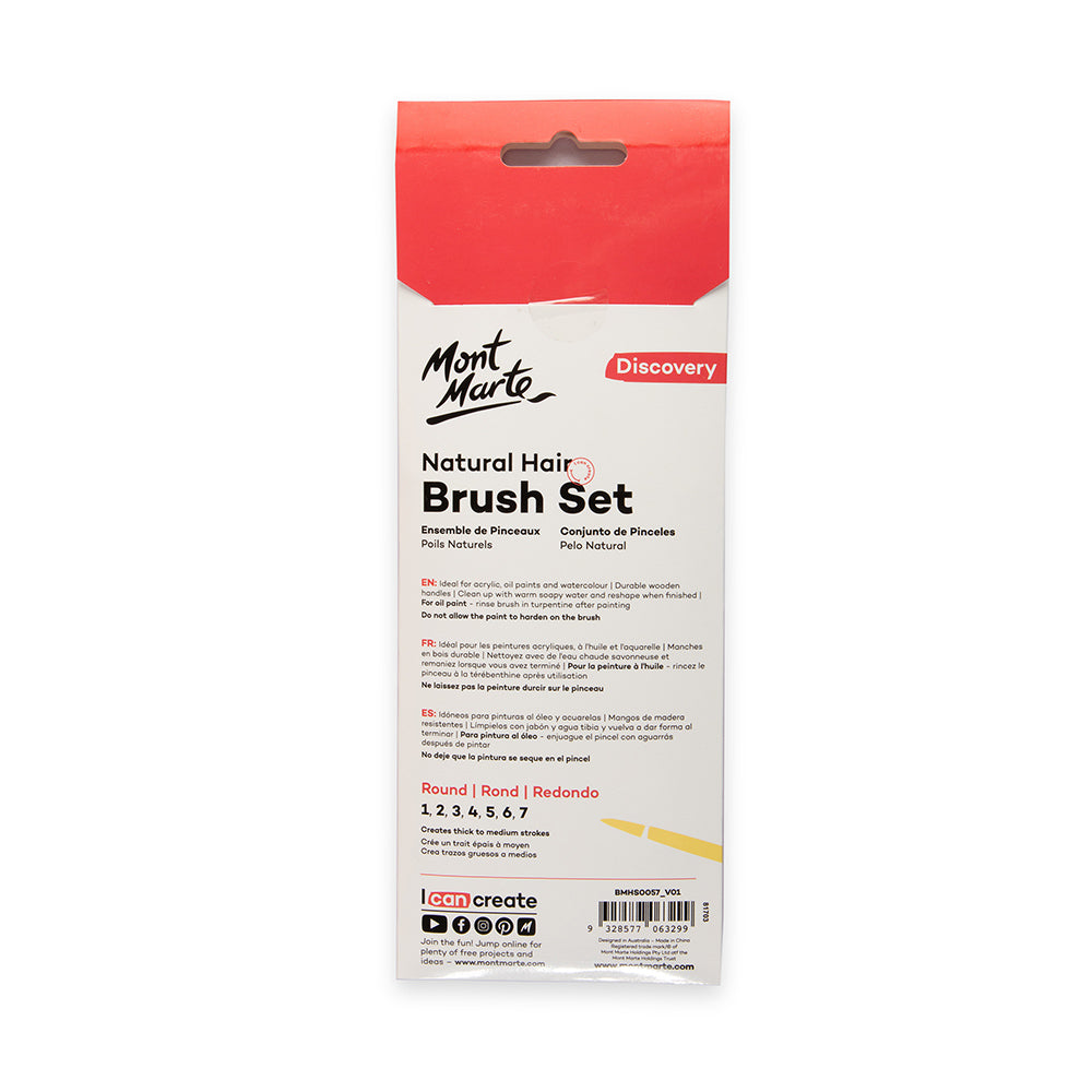 Mont Marte Natural Hair Round Brush Set 13pc image 7