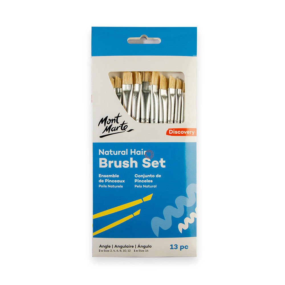 Mont Marte Natural Hair Flat Angle Brush Set 13pc image 12