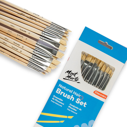 Mont Marte Natural Hair Flat Angle Brush Set 13pc image 5