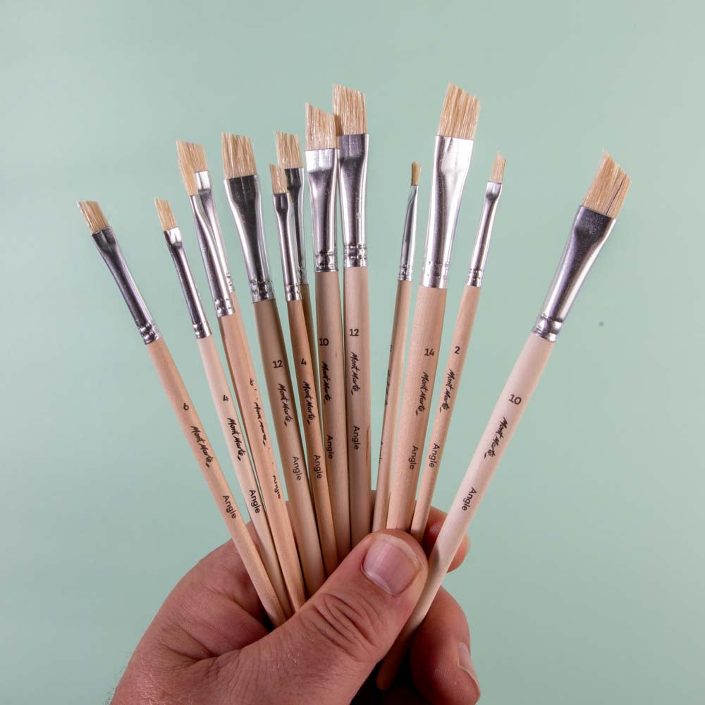 Mont Marte Natural Hair Flat Angle Brush Set 13pc image 8