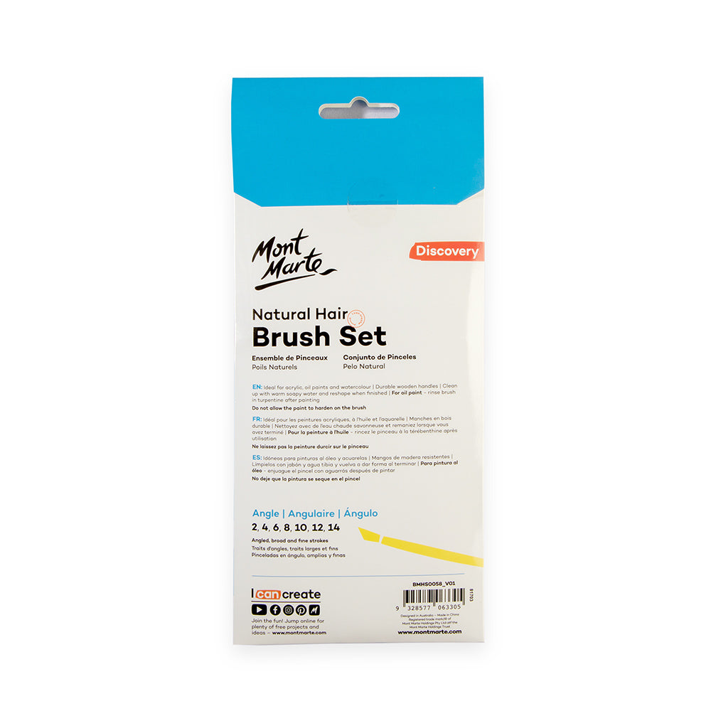 Mont Marte Natural Hair Flat Angle Brush Set 13pc image 11