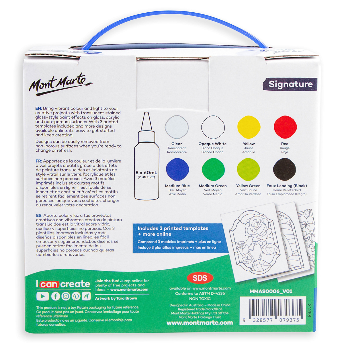 Mont Marte Stained Glass Paint Set 11pc