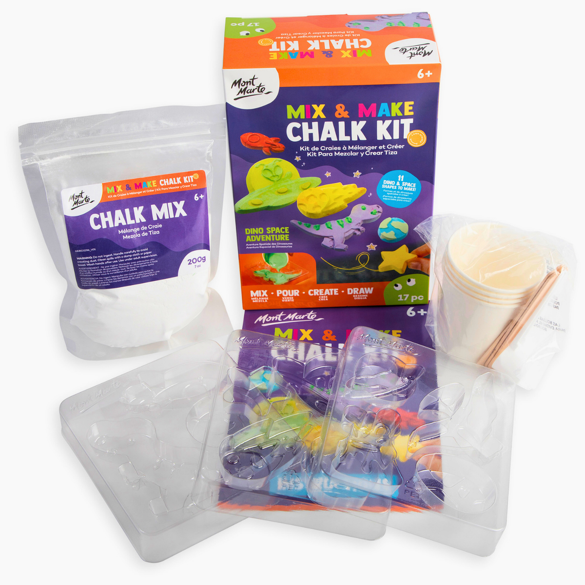 Mont Marte Mix & Make Chalk Kit - Dino Space Adventure 17pc