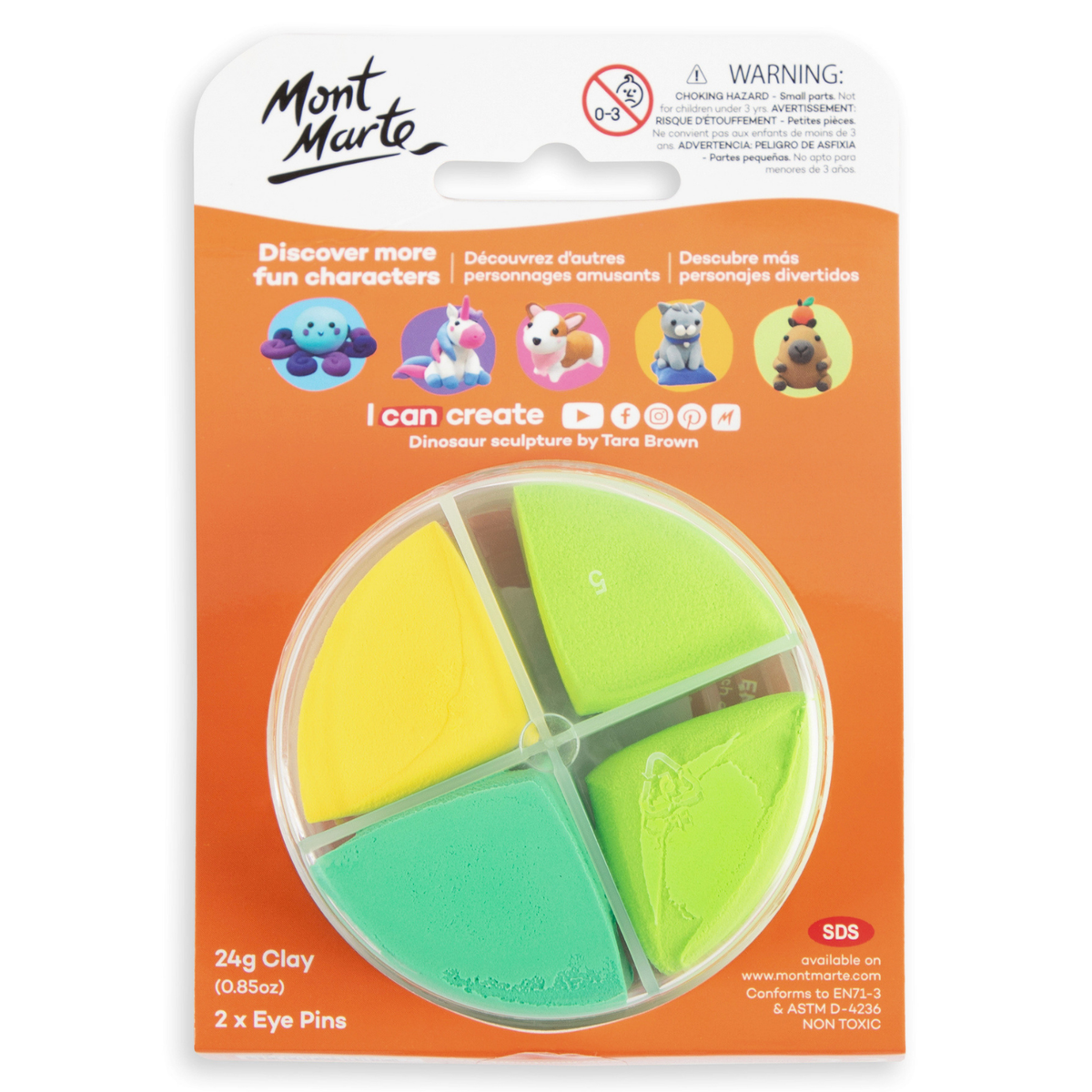 Mont Marte Creative Clay Make Me - Dinosaur