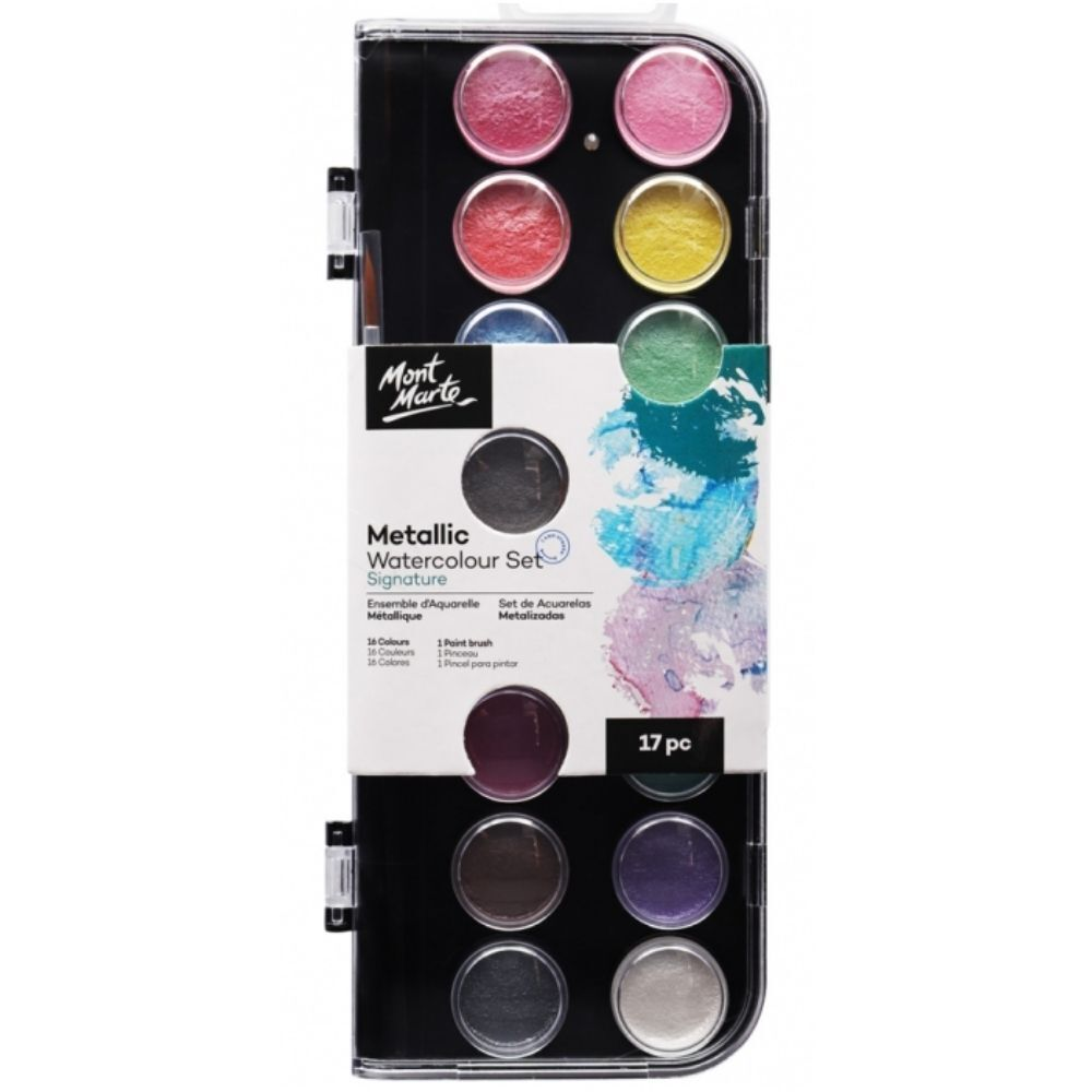 Mont Marte Metallic Watercolour Cake Set 17pc Default Title