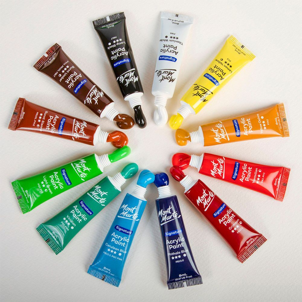 Mont Marte Acrylic Paint Set 12pc x 8ml
