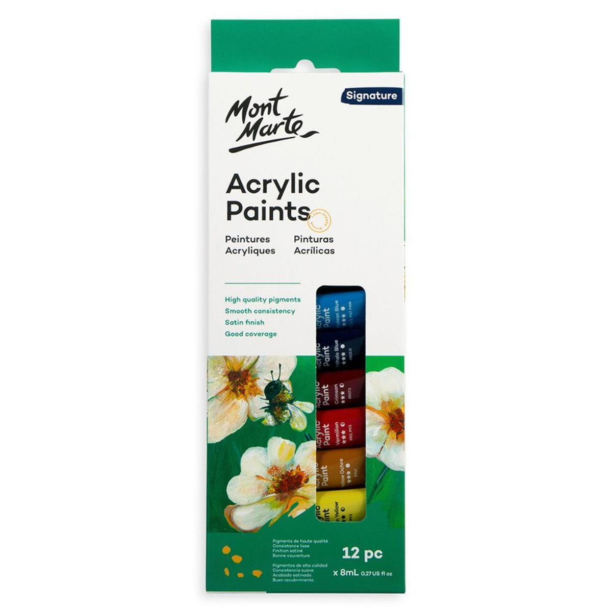 Mont Marte Acrylic Paint Set 12pc x 8ml