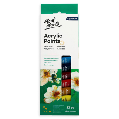 Mont Marte Acrylic Paint Set 12pc x 8ml