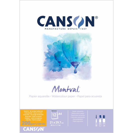 Canson Montval 200g Watercolour Pad Medium