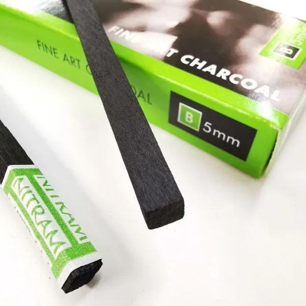 Nitram Fine Charcoal 5 x B Soft Square 5mm image 2