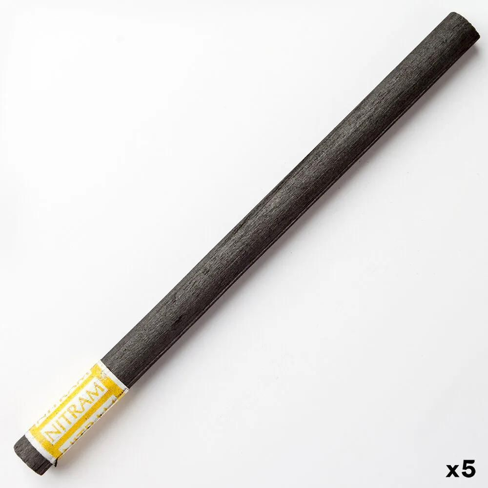 Nitram Fine Charcoal Baton Moyens 5 x Soft Round 8mm image 5