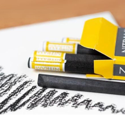 Nitram Fine Charcoal Baton Epais 5 x Soft Round 12mm image 5