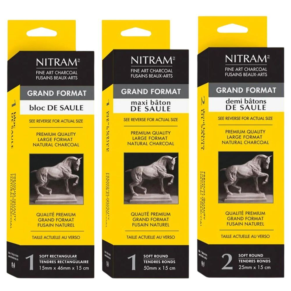 Nitram Fine Charcoal Bloc De Saule 1 x Soft Rectangular 15mmx46mmx15cm image 4