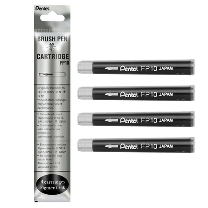 Pentel Brush Pen Cartridge refill Pkt 4 image 3