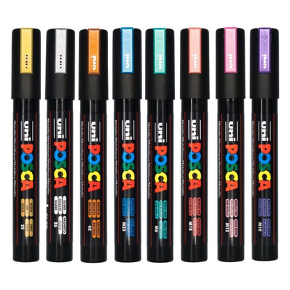 POSCA 5M MEDIUM Paint Markers Pack of 8 - Metallic image 3