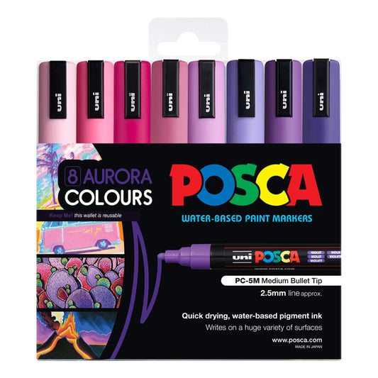 Posca 5M Aurora Colours Pack of 8 Default Title
