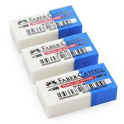 Faber-Castell PVC Free Eraser for Pencil and Ink Pack of 3