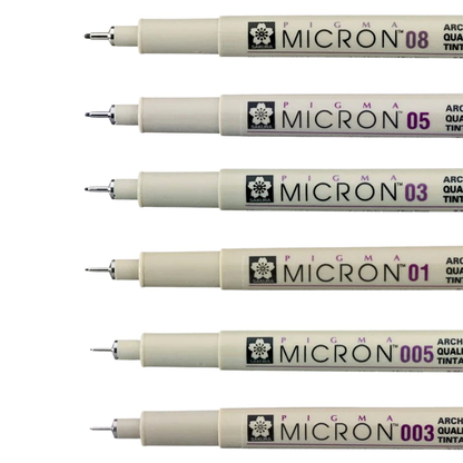 Sakura Pigma Micron Pen 6pc Black image 5