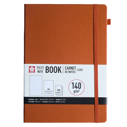 Sakura Ruled Hard Cover Notebook A4 Amber