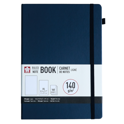 Sakura Ruled Hard Cover Notebook A4 Deep Indigo