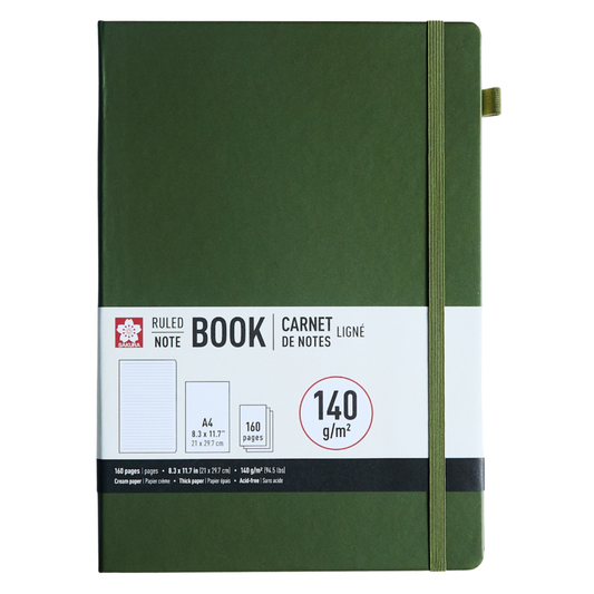 Sakura Ruled Hard Cover Notebook A4 Pine Needle