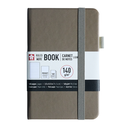 Sakura Ruled Hard Cover Notebook A6 - 9x14cm Cinder