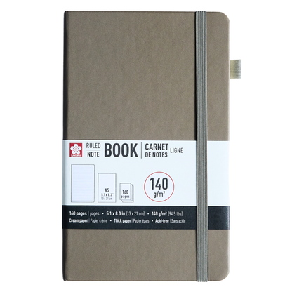 Sakura Ruled Hard Cover Notebook A5 - 13x21cm Cinder