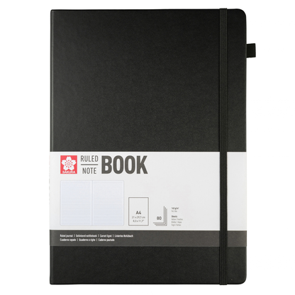 Sakura Ruled Hard Cover Notebook A4 BLACK