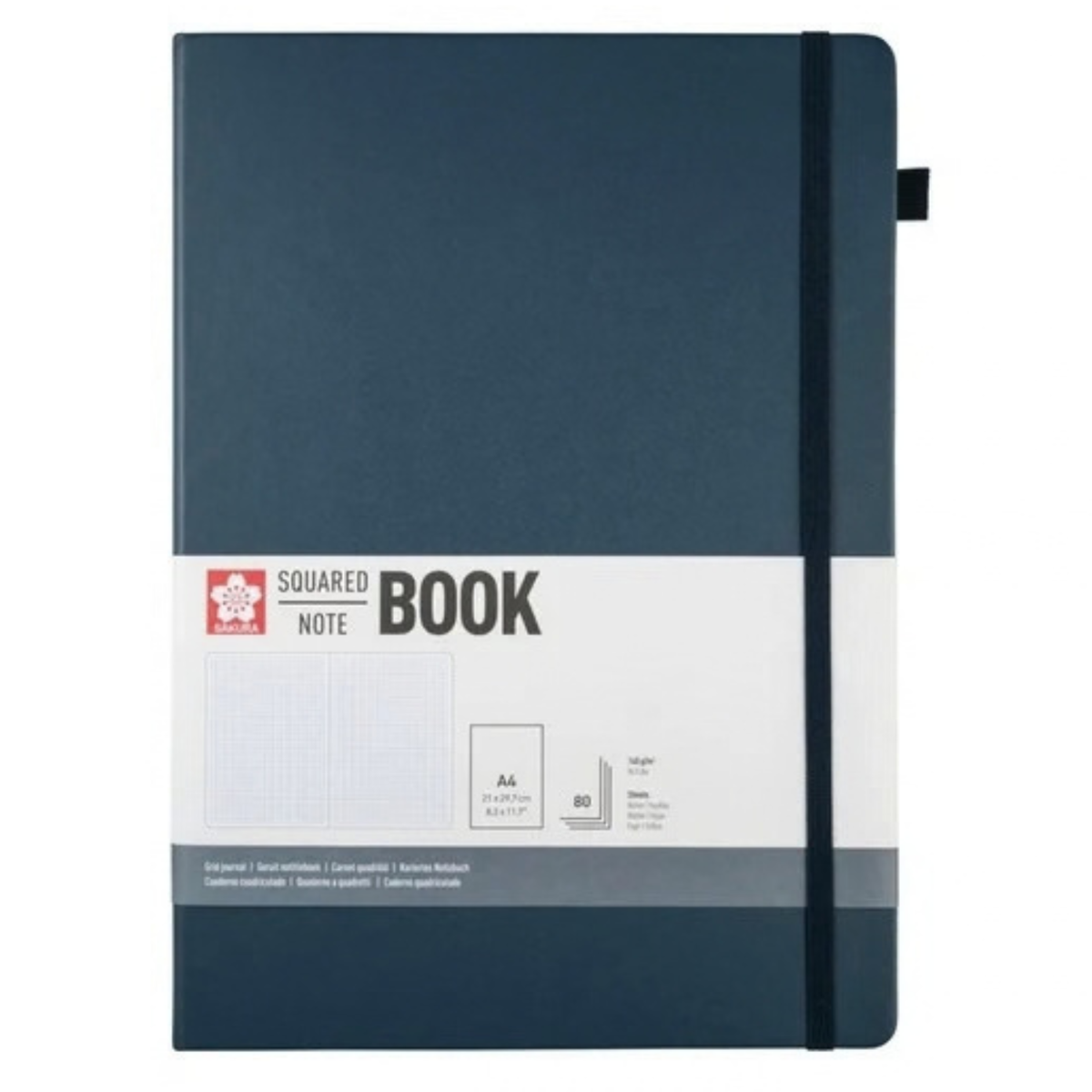Sakura Squared Hard Cover Notebook A4 - 21x30cm Deep Indigo