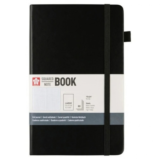 Sakura Squared Hard Cover Notebook A5 - 13x21cm BLACK