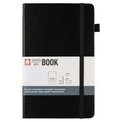Sakura Squared Hard Cover Notebook A5 - 13x21cm BLACK