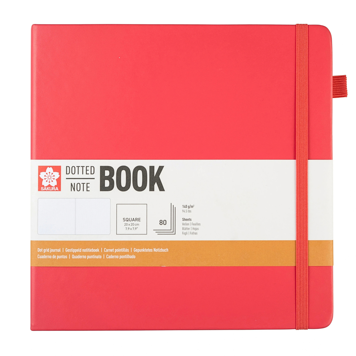 Sakura Dotted Hard Cover Notebook 20x20cm Plum Blossom