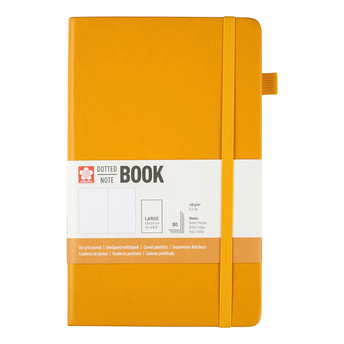 Sakura Dotted Hard Cover Notebook 13x21cm Japanese Kerria