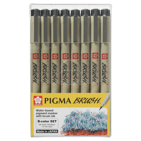 Sakura Pigma Brush, 8-Colour Set