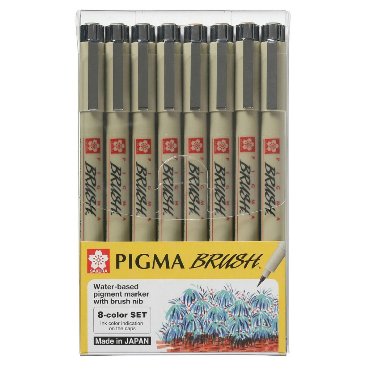Sakura Pigma Brush, 8-Colour Set
