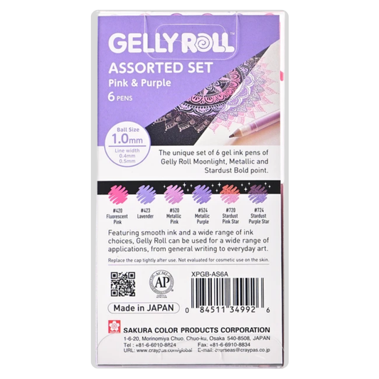 Gelly Roll Pink & Purple Assorted 6pc Set
