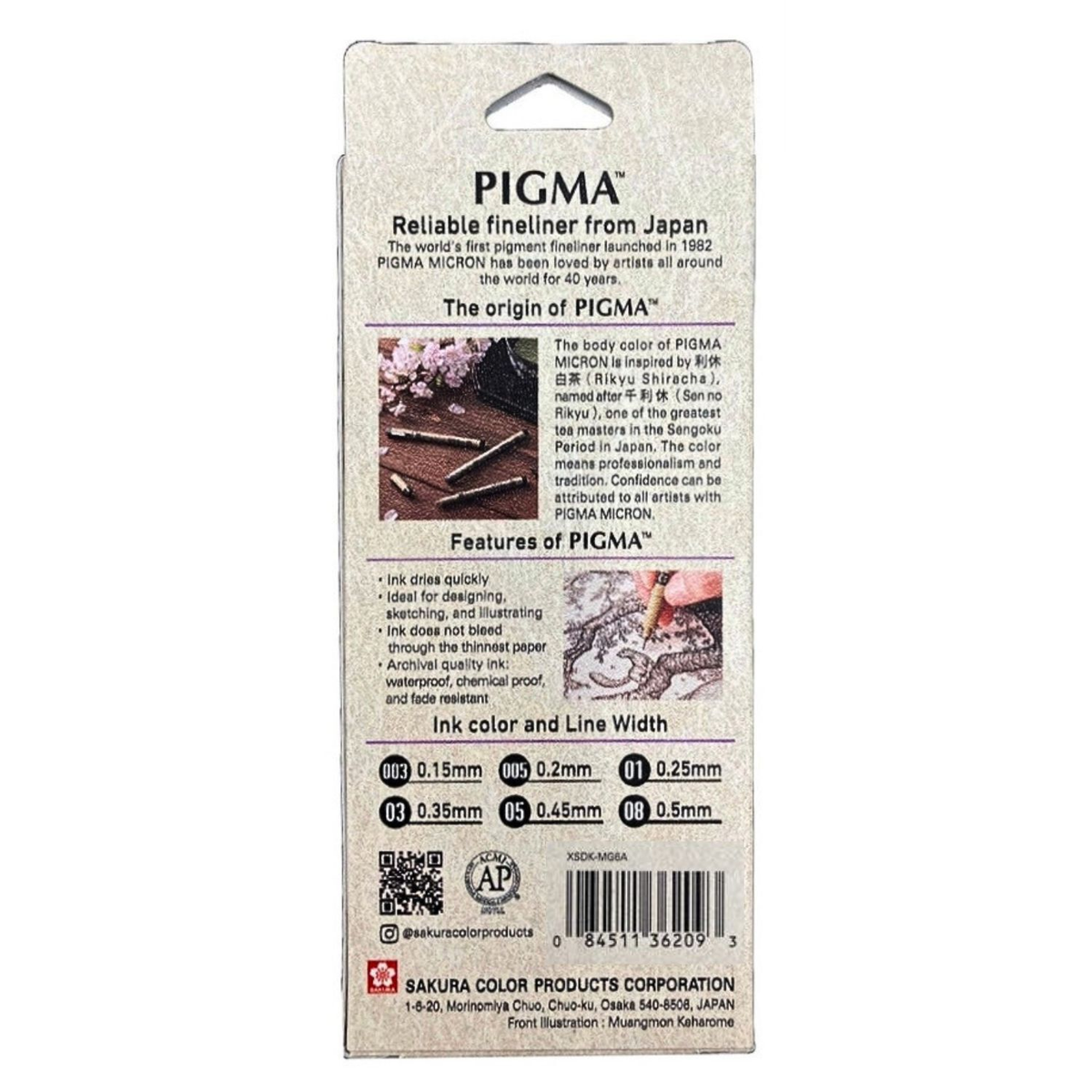 Sakura Pigma Manga 6 Pc Set