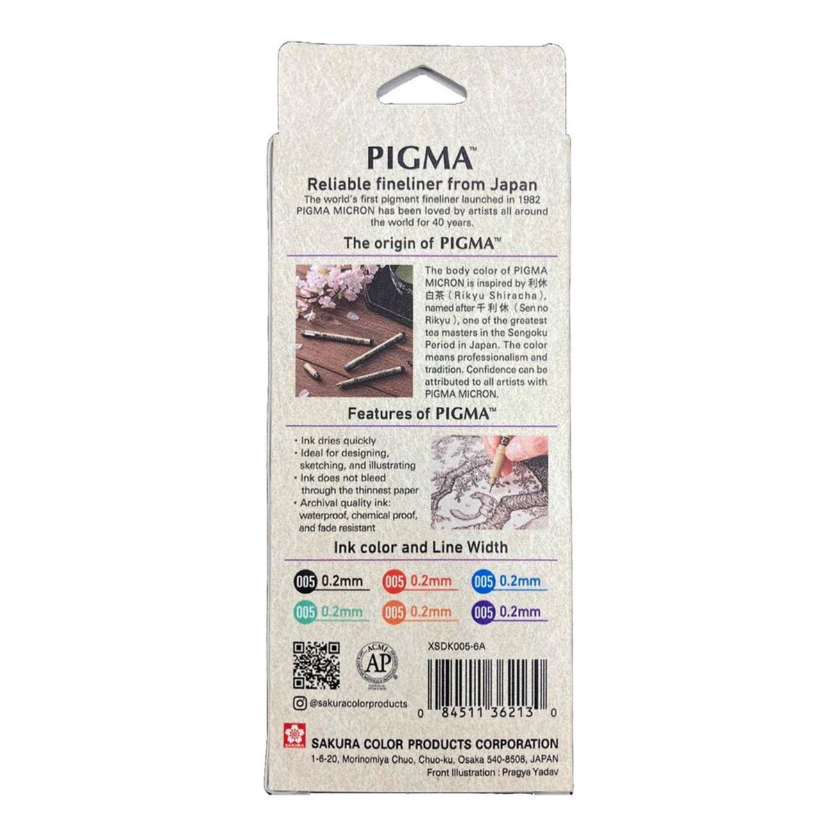 Sakura Pigma Micron 6pc 005 Colour Sketch Set