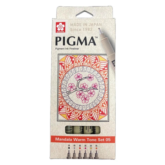 Sakura Pigma Micron 6pc 05 Mandala Set A (Warm Tones) image 1